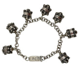 Mexican Sterling Silver Cannetille Charm Bracelet Dominguez 