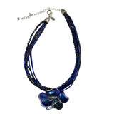 Chico's Blue Floral Necklace Vintage