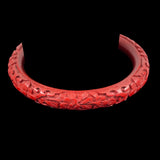 Carved Chinese Cinnabar Bangle Bracelet Vintage