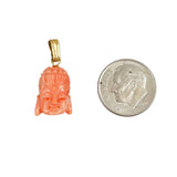 Pink Carved Coral Charm Pendant