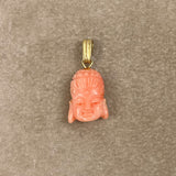 Pink Carved Coral Charm Pendant