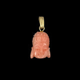 Pink Carved Coral Charm Pendant