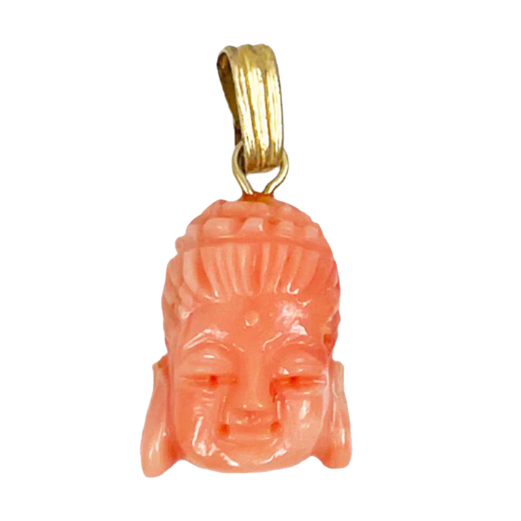 Pink Carved Coral Charm Pendant