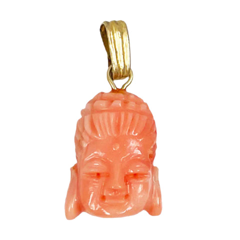 Pink Carved Coral Charm Pendant