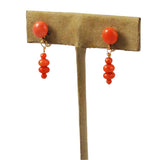 antique coral earrings gold