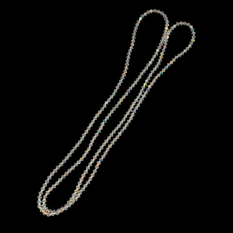 Clear Faceted Crystal Beads AB Finish 4mm Long Strands