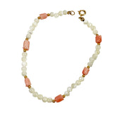 Mother of Pearl Pink Coral Bracelet by Danecraft 14K