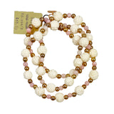 Gold Gemstone Beaded Necklace by Danecraft New Old Stock