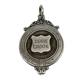 British Sterling Engraved Medal Fob Pendant 1929