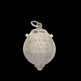 British Engraved Sterling Medal Fob or Pendant 1929