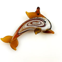 Glass Dolphin Topaz Pendant Lamp Work