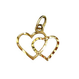 Double heart 14k Gold Charm