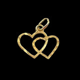 Double heart 14k Gold Charm