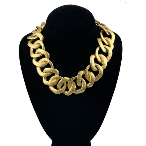 Chunky Gold Link Necklace Vintage