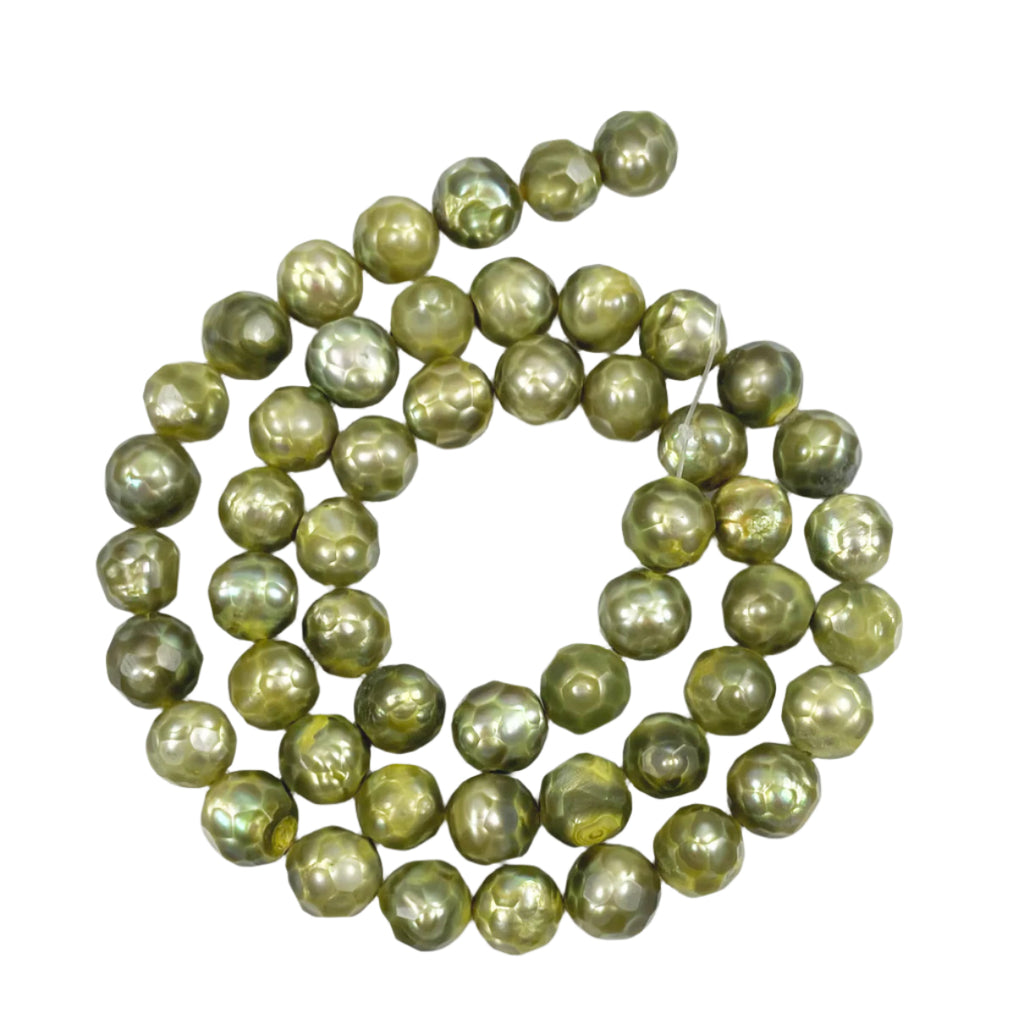 Freshwater Pearls Faceted Green 12mm