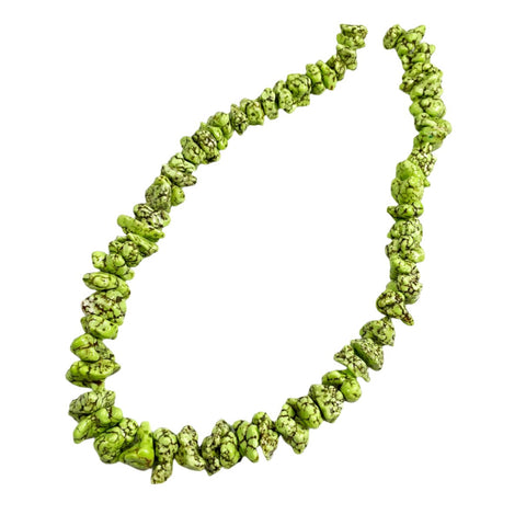 Green Turquoise Flat Nugget Beads