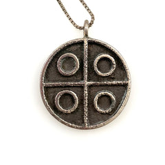 Hopi Earth Symbol Sterling Pendant Necklace Signed