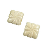 Vintage Ivory & 14K Gold Pinwheel Earrings