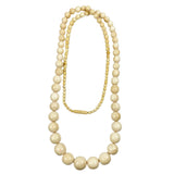 Long Graduated Ivory Bead Necklace Antique