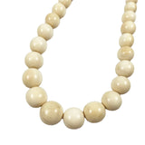 Long Graduated Ivory Bead Necklace Antique