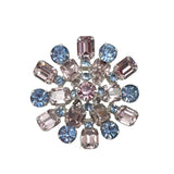 Kramer Pastel Domed Rhinestone Brooch Mid-Century