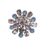 Kramer Pastel Domed Rhinestone Brooch Mid-Century