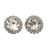 Kramer of NY Rhinestone Earrings Clip On 1940's