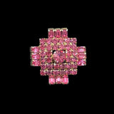 Kramer Pink Rhinestone Brooch Mid-Century