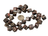 Leopard Skin Jasper Cube Beads 10mm