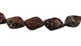 Red Leopard Skin Jasper Twist Beads