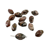 Red Leopard Skin Jasper Twist Beads