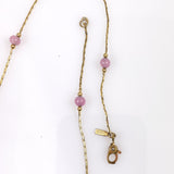 Monet Gold Link Chain With Pink Beads Necklace