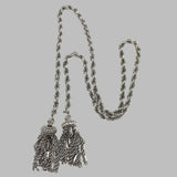 Monet Silver Rope & Tassel Necklace Vintage