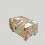 Antique Mother of Pearl Trinket Box Bone Feet