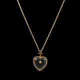 Gold Heart Mustard Seed Necklace Vintage