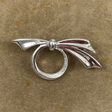 Napier Silver Bow Brooch Vintage