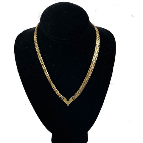 Napier Gold V Chain Necklace Vintage