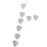 Opal Glass Hearts Beads 15mm