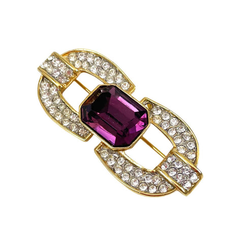 Amethyst Rhinestone Brooch by Parklane