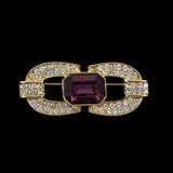 Amethyst Rhinestone Brooch by Parklane Vintage
