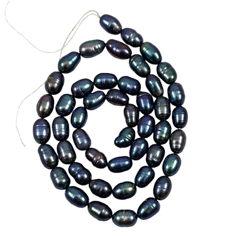 Blue Peacock Freshwater Pearl Beads Strand 9mm