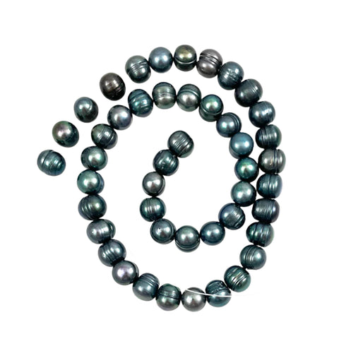 Blue Peacock Freshwater Pearl Beads Strand 9.5mm