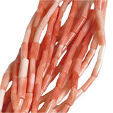 Pink Coral Tube Beads Vintage