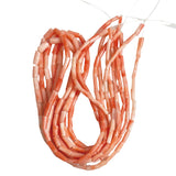 Italian Pink Coral Tube Beads Vintage