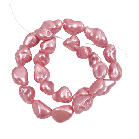 Pink Freshwater Baroque Pearls Strand