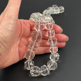 largeFaceted Rock Crystal Quartz Faceted Beads Antique