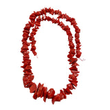 Italian Red Coral Polished Chip Strands