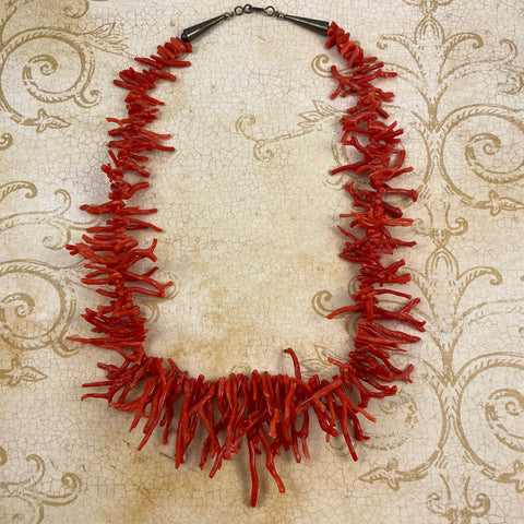 Vintage Red Branch Coral Necklace - Garden Party Collection
