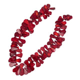 Red Coral Flat Teardrop Beads