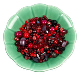 red glass crystal bead mix lot